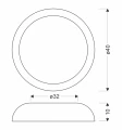 Calabria lampa sufitowa plafon czarno drewniany 24W LED 40x32 cm klosz biały 14-32805 Candellux