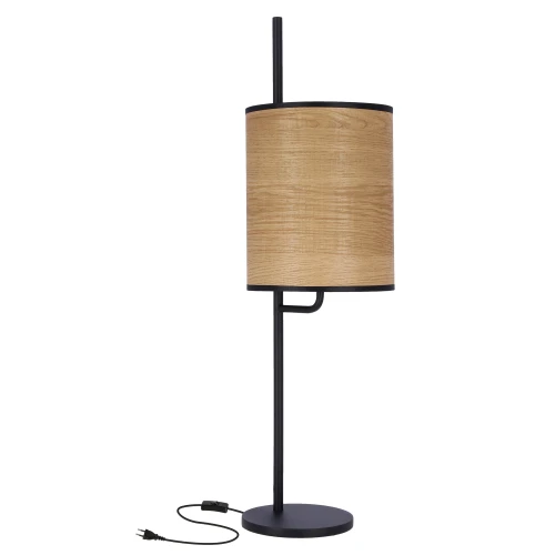 ZETA LAMPA STOŁOWA CZARNY 1X40W E27 ABAŻUR ORZECHOWY 41-25401 Candellux