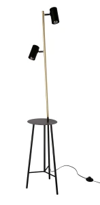 PERRET LAMPA PODŁOGOWA CZARNY+ZŁOTY MATOWY 2X15W GU10 KLOSZ CZARNY 52-00019 Candellux