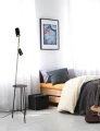 PERRET LAMPA PODŁOGOWA CZARNY+ZŁOTY MATOWY 2X15W GU10 KLOSZ CZARNY 52-00019 Candellux
