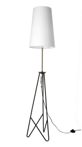 TAFLO LAMPA PODŁOGOWA CZARNO ZŁOTA 1X60W E27 ABAŻUR BIAŁY 51-07322 Candellux