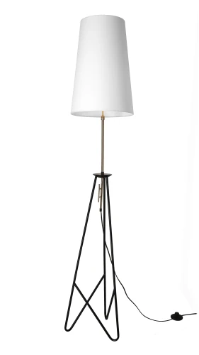 TAFLO LAMPA PODŁOGOWA CZARNO ZŁOTA 1X60W E27 ABAŻUR BIAŁY 51-07322 Candellux