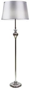 PRIMA LAMPA PODŁOGOWA CHROMOWY 1X60 E27 ABAŻUR SREBRNY 51-03683 Candellux