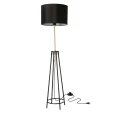 TEGOLA LAMPA PODŁOGOWA CZARNY+ZŁOTY MATOWY 1X60W E27 ABAŻUR CZARNY 51-00071 Candellux