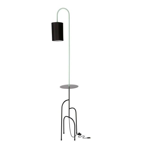 RAVELLO LAMPA PODŁOGOWA CZARNY+ZIELONY 1X40W E14 ABAŻUR CZARNY 51-00064 Candellux
