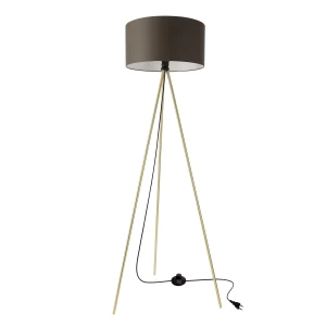 VANTI lampa podłogowa stojąca 1x40W E27 złota konstrukcja abażur grafitowy nowoczesna do salonu sypialni biura elegancka wysoka lampa podłogowa 51-44730 Candellux