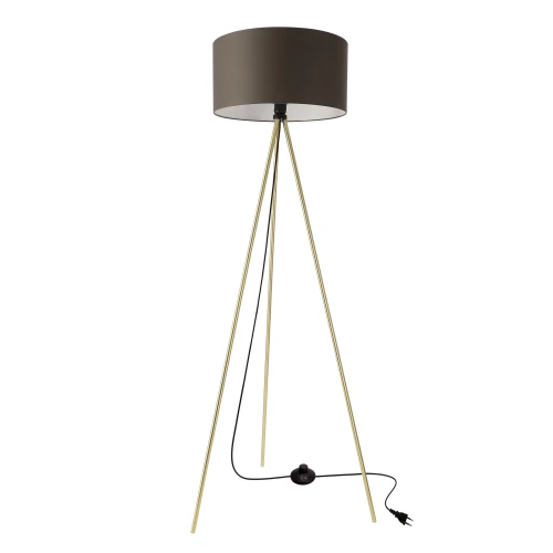 VANTI lampa podłogowa stojąca 1x40W E27 złota konstrukcja abażur grafitowy nowoczesna do salonu sypialni biura elegancka wysoka lampa podłogowa 51-44730 Candellux