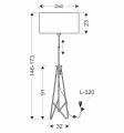 FLOAT LAMPA PODŁOGOWA CZARNA 1X60W E27 ABAŻUR CZERWONY 51-78834 Candellux