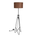 FLOAT LAMPA PODŁOGOWA CZARNA 1X60W E27 ABAŻUR TIMBER CIEMNY 51-80172 Candellux