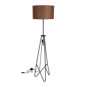 FLOAT LAMPA PODŁOGOWA CZARNA 1X60W E27 ABAŻUR TIMBER CIEMNY 51-80172 Candellux