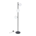 Kama lampa podłogowa czarny+złoty 3x28w g9 klosz biały 53-01238 Candellux