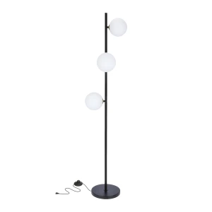 Kama lampa podłogowa czarny+złoty 3x28w g9 klosz biały 53-01238 Candellux