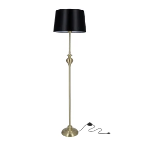 Prima gold lampa podłogowa złoty satynowy 1x60w e27 abażur czarny 51-09258 Candellux