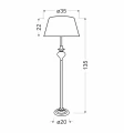 Prima gold lampa podłogowa złoty satynowy 1x60w e27 abażur czarny 51-09258 Candellux