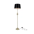 Prima gold lampa podłogowa złoty satynowy 1x60w e27 abażur czarny 51-09258 Candellux