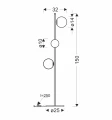 Lampa podłogowa Kama 3x28W G9 czarna i złota, klosze grafitowe i bursztynowe, elegancka lampa stojąca, nowoczesny design do salonu 53-47588 Candellux
