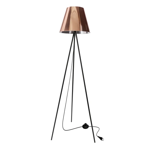 PLATINO lampa podłogowa czarny 1x40W E27 abażur miedziany 51-42583 Candellux