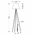 PLATINO lampa podłogowa czarny 1x40W E27 abażur miedziany 51-42583 Candellux