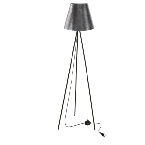 PLATINO lampa podłogowa czarny 1x40W E27 abażur srebrny 51-42576 Candellux