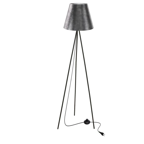 PLATINO lampa podłogowa czarny 1x40W E27 abażur srebrny 51-42576 Candellux