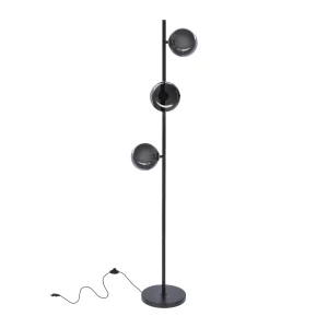 Kama lampa podłogowa czarny+złoty 3x28W G9 klosz grafitowy 53-44136 Candellux