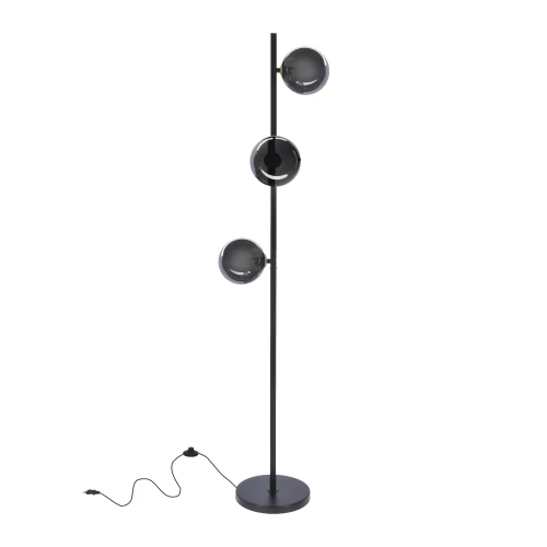Kama lampa podłogowa czarny+złoty 3x28W G9 klosz grafitowy 53-44136 Candellux