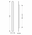STICK lampa ścienna zewnetrzna L-120 czarny 36W  klosz opal IP65 21-35899 Candellux