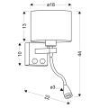 POLO LAMPA KINKIET BIAŁY 1X40W E27+2W LED ABAŻUR KREMOWY 21-27665 Candellux