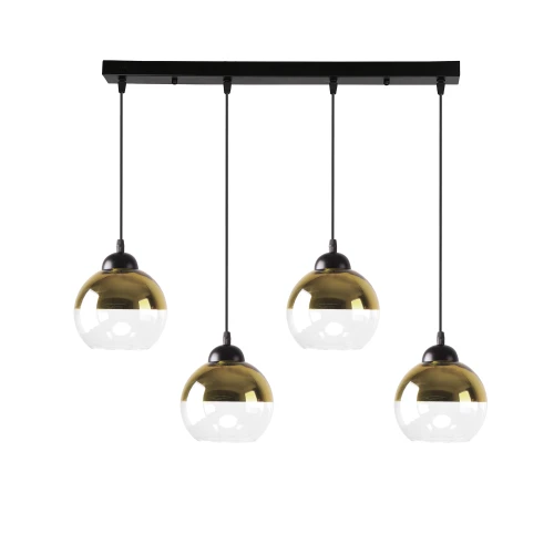CONTESSA LAMPA WISZĄCA CZARNY 4X40 E27 KLOSZ ZŁOTY 34-21274 Candellux