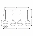 CONTESSA LAMPA WISZĄCA CZARNY 4X40 E27 KLOSZ ZŁOTY 34-21274 Candellux