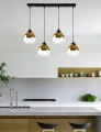 CONTESSA LAMPA WISZĄCA CZARNY 4X40 E27 KLOSZ ZŁOTY 34-21274 Candellux