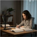 Czarna lampka biurkowa, regulowane ramię LED 7W zmienna barwa 3CCT