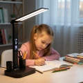 Czarna lampka biurkowa podwójna LED 5W zmienna barwa 3CCT