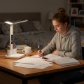 Biała lampka biurkowa podwójna LED 5W zmienna barwa 3CCT