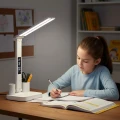 Biała lampka biurkowa podwójna LED 5W zmienna barwa 3CCT