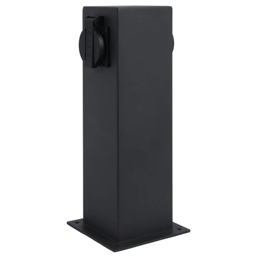 Sanico Goldlux ELEKTRI 28 słupek ogrodowy 2 gniazda 220-240V kwadratowy grafit IP44 – 327963 Goldlux