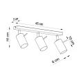 Plafon RING 3L burgund SL.2161 SOLLUX