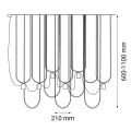 Lampa wisząca Udin 6 - Czarna 9785 (Dohar) Antigo