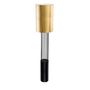 Lampa podłogowa IHI BLACK 9474 abażur w kolorze mosiądzu SHILO DOHAR