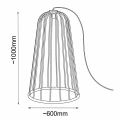 Lampa stojąca ogrodowa no. moon A - Czarna (1000 mm) 9418 (Shilo) Antigo