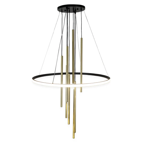Lampa wisząca Luna - Mosiądz mat-czarna 3000K 8978 (Amplex) Antigo