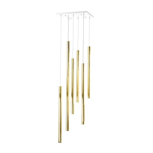 Lampa wisząca Akadi 8 - Mosiądz polerowany-biała (700 mm) 8892 (Amplex) Antigo