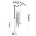 Lampa wisząca Akadi 8 - Mosiądz polerowany-czarna (700 mm) 8891 (Amplex) Antigo