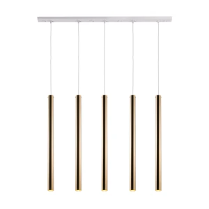 Lampa wisząca Akadi 5 - Mosiądz polerowany-biała (700 mm) 8888 (Amplex) Antigo