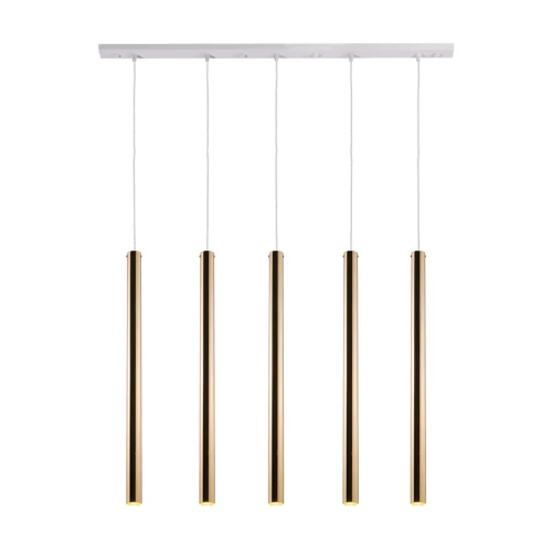 Lampa wisząca Akadi 5 - Mosiądz polerowany-biała (700 mm) 8888 (Amplex) Antigo