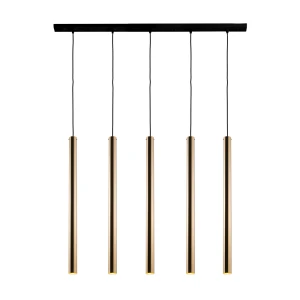 Lampa wisząca Akadi 5 - Mosiądz polerowany-czarna (700 mm) 8887 (Amplex) Antigo