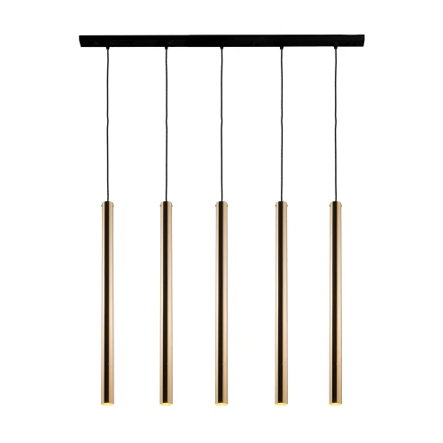 Lampa wisząca Akadi 5 - Mosiądz polerowany-czarna (700 mm) 8887 (Amplex) Antigo