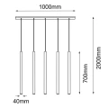 Lampa wisząca Akadi 5 - Mosiądz polerowany-czarna (700 mm) 8887 (Amplex) Antigo