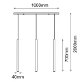 Lampa wisząca Akadi 3 - Mosiądz polerowany-biała (700 mm) 8886 (Amplex) Antigo