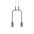 Lampa wisząca Vai 2 Krótka - Mosiądz polerowany-czarna (305 mm) 8841 (Amplex) Antigo